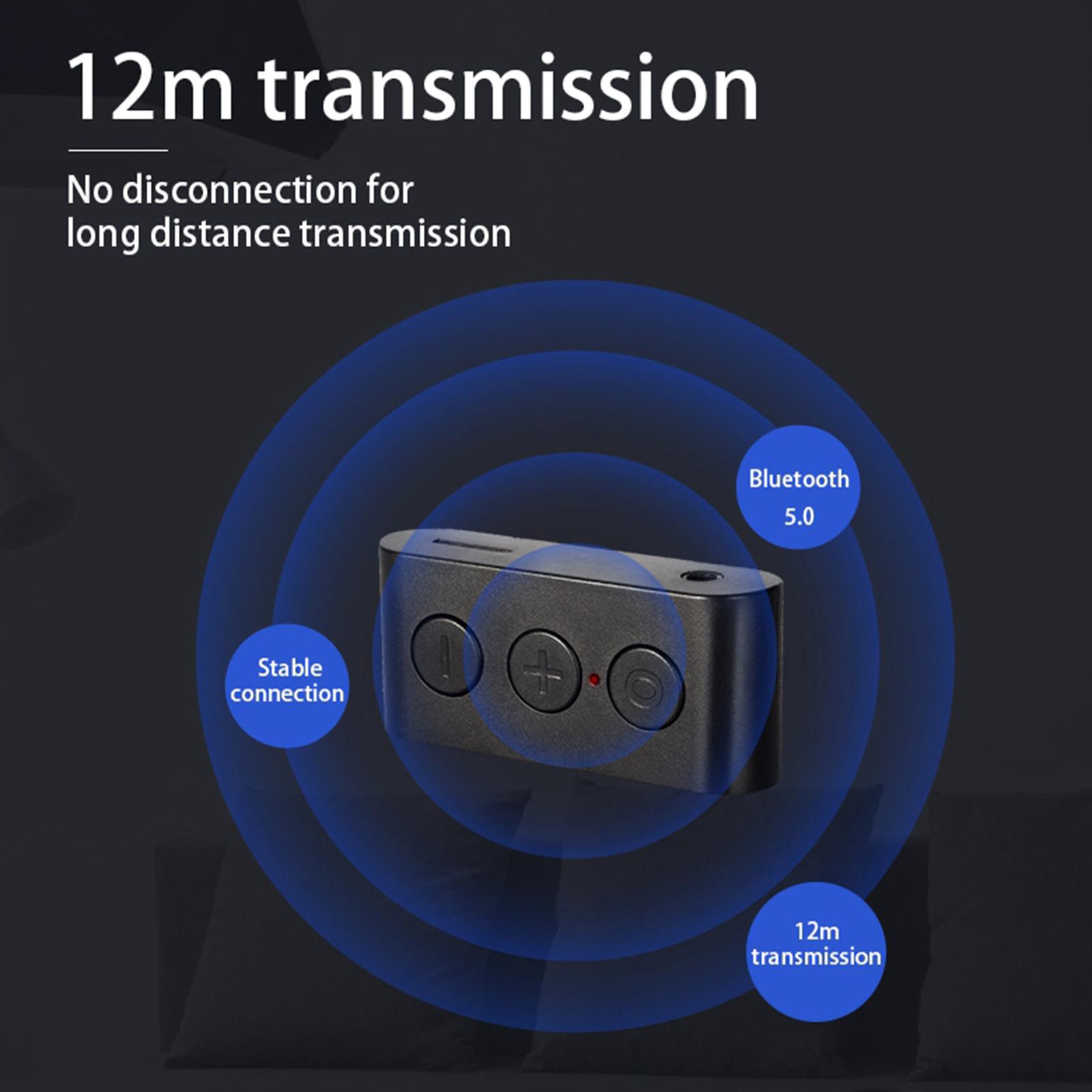 Wireless AUX Bluetooth Receiver Kit 3.5mm Output Built-in Microphone for Home Audio