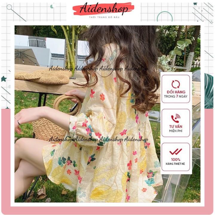 Áo bầu xinh dáng sơ mi rộng
