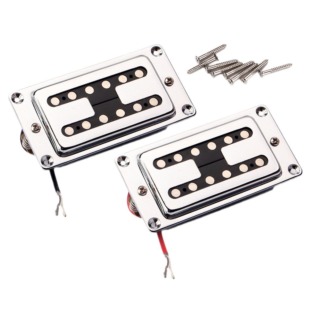 2Pcs Chrome Sealed Humbucker Pickup Set Double Coil for Les Paul Guitar Accs