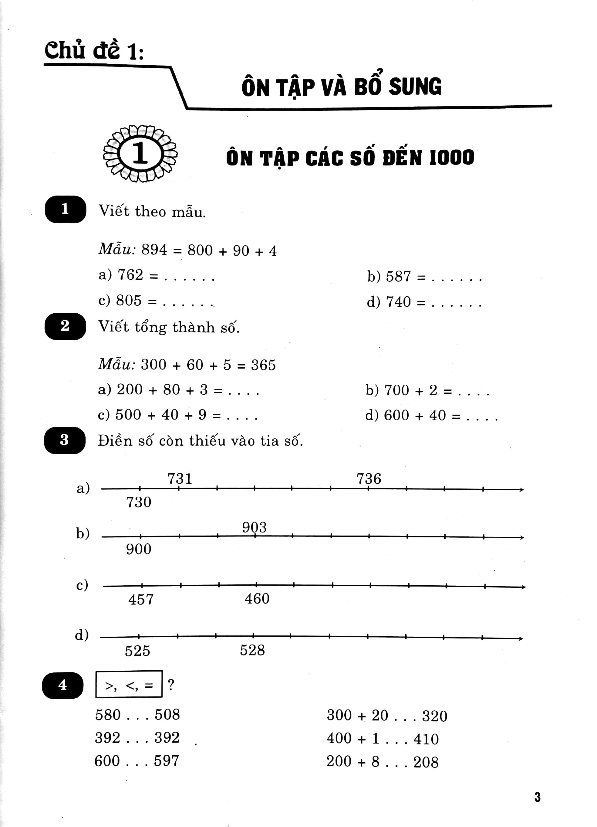 Vở Bài Tập Nâng Cao Toán 3 - Tập 1 (Bám Sát SGK Chân Trời Sáng Tạo)