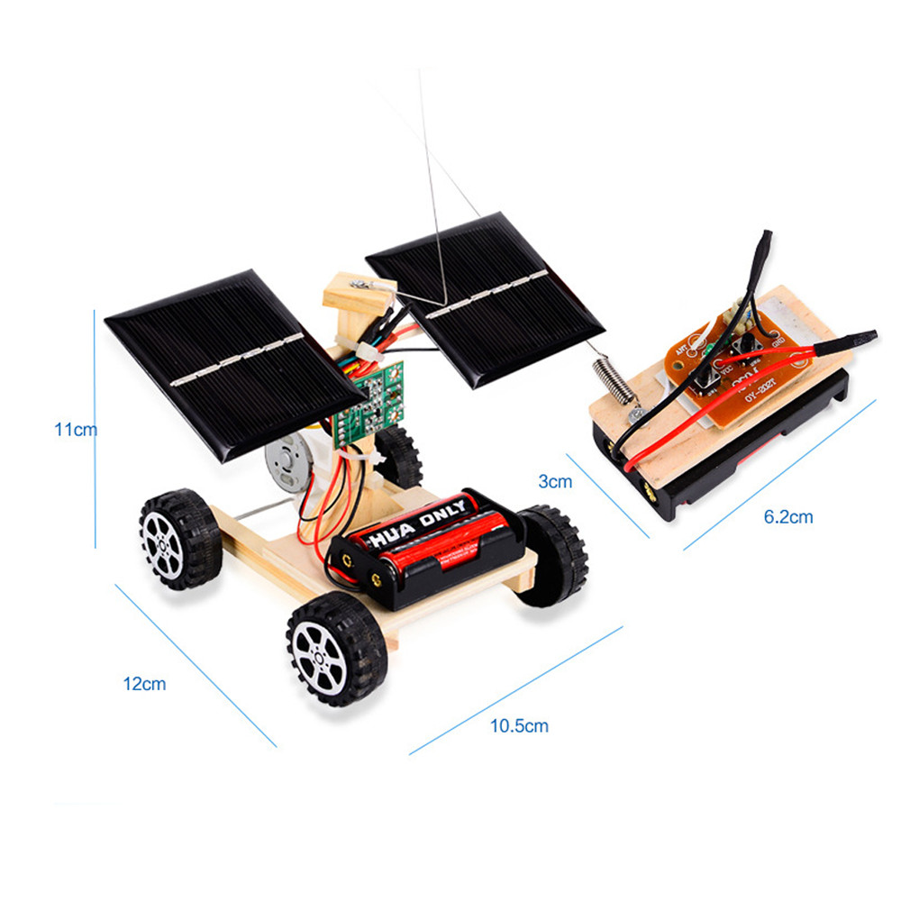 Bộ đồ chơi khoa học tự làm xe đua điều khiển từ xa chạy năng lượng mặt trời bằng gỗ – DIY Wood Steam