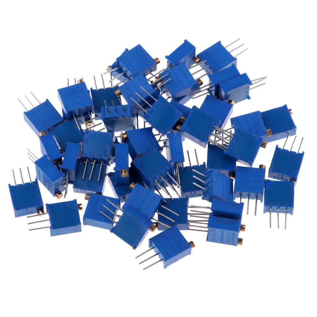 50 Pieces 3296W Precision Trimmer Potentiometer Variable Resistor 20K Ohm