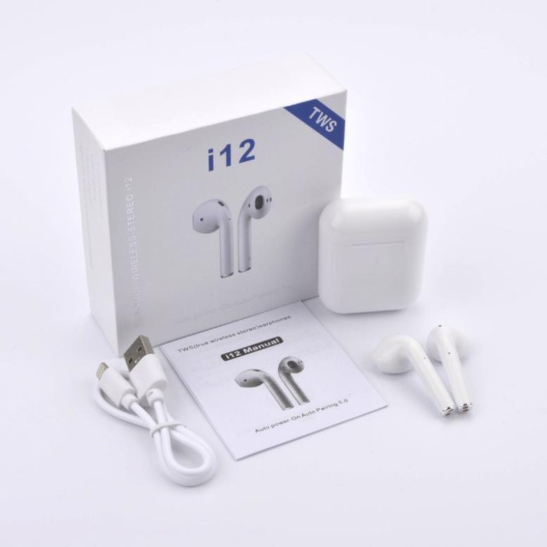 Tai Nghe i12 TWS Bluetooth 5.0 True wireless -chuyên Gaming -dành cho IPhone va android