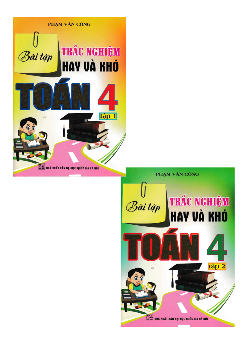 Combo Bài Tập Trắc Nghiệm Hay Và Khó Toán 4 - Tập 1+2  - HA