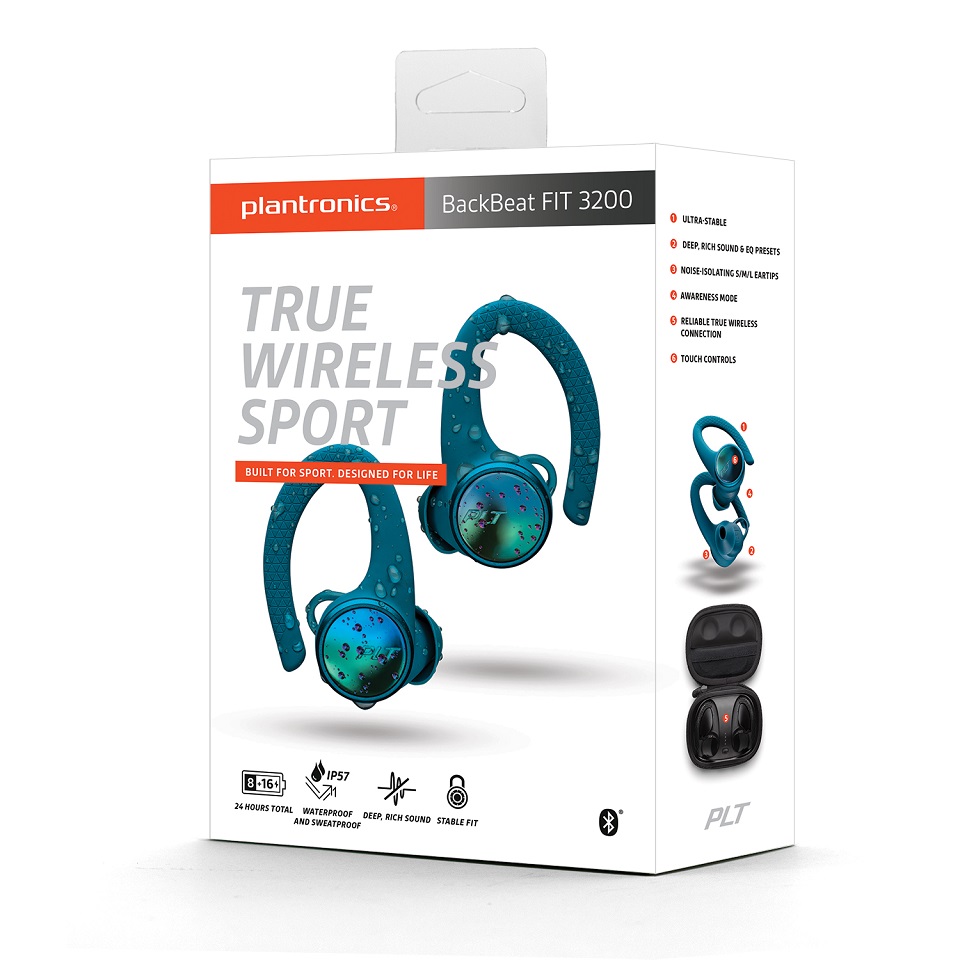 Tai nghe Bluetooth Plantronics Backbeat FIT 3200 True Wireless (Xanh Dương) - Hàng Chính Hãng