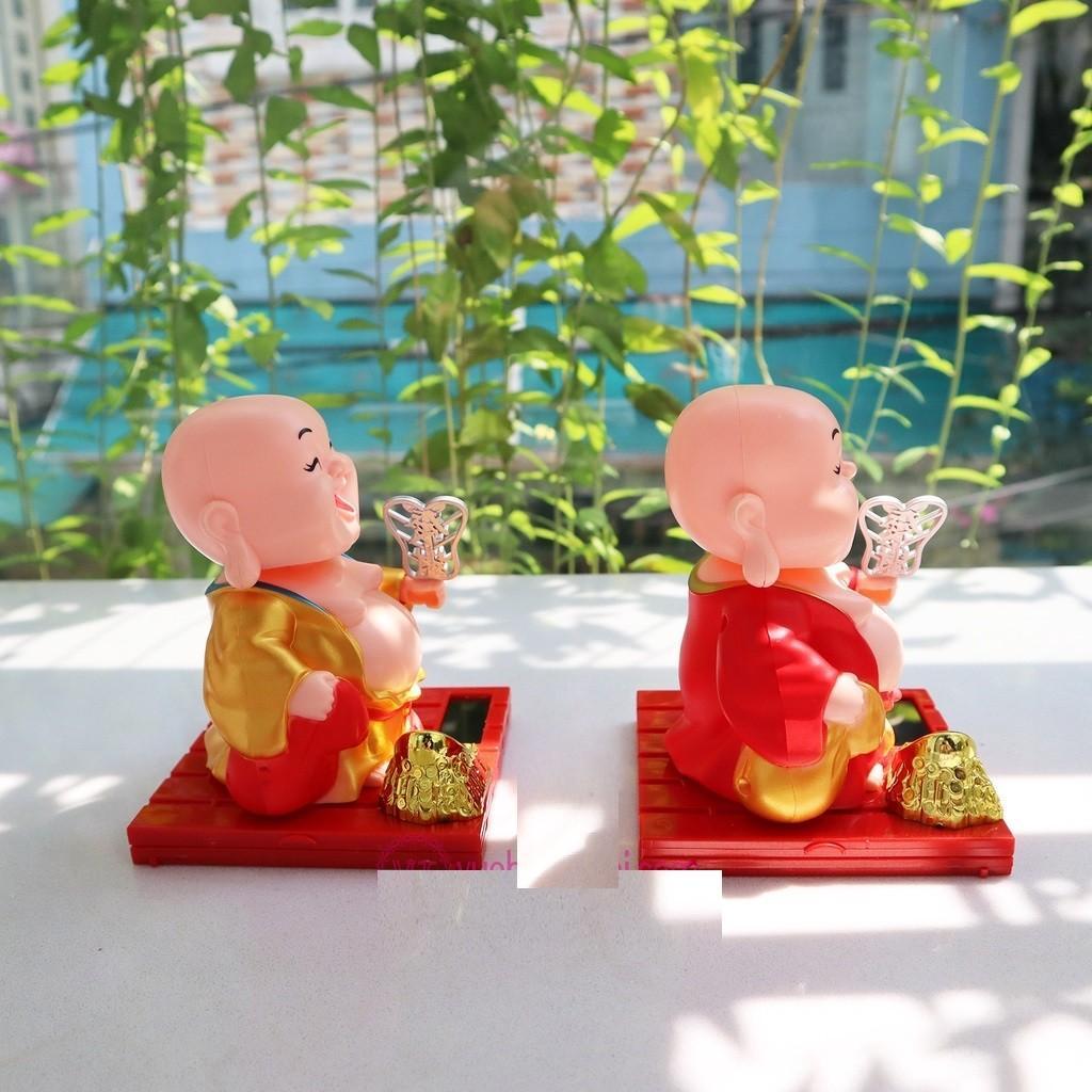 Tượng Phật Di Lặc Chibi Cười Gật Đầu Dùng Năng Lượng Mặt Trời - Mang lại sự thư thái, hoan hỷ, tài lộc cho gia chủ