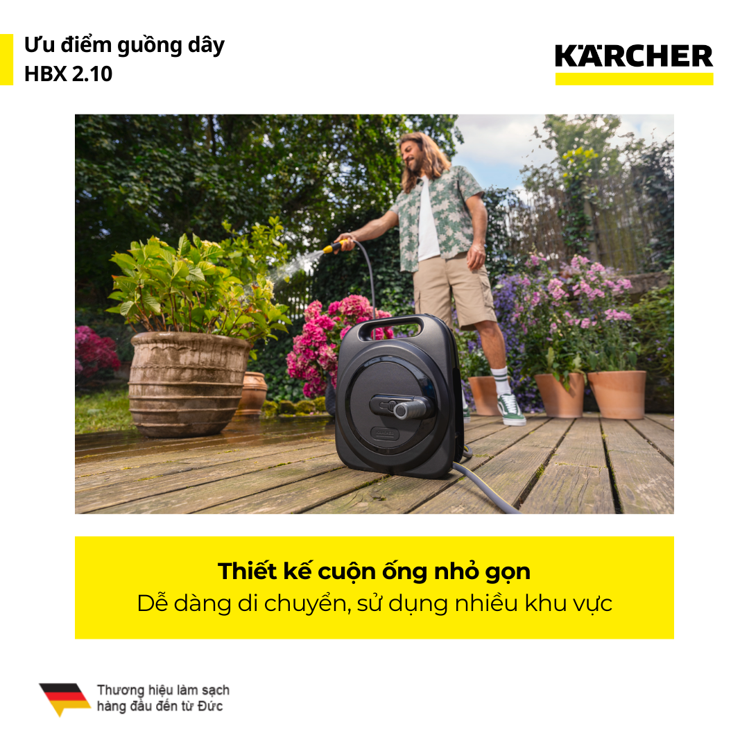 [Mới 2025] Guồng ống dây tưới vườn Karcher HBX 2.10 - Phiên bản cải tiến của CR 3.110 - Hàng Chính Hãng