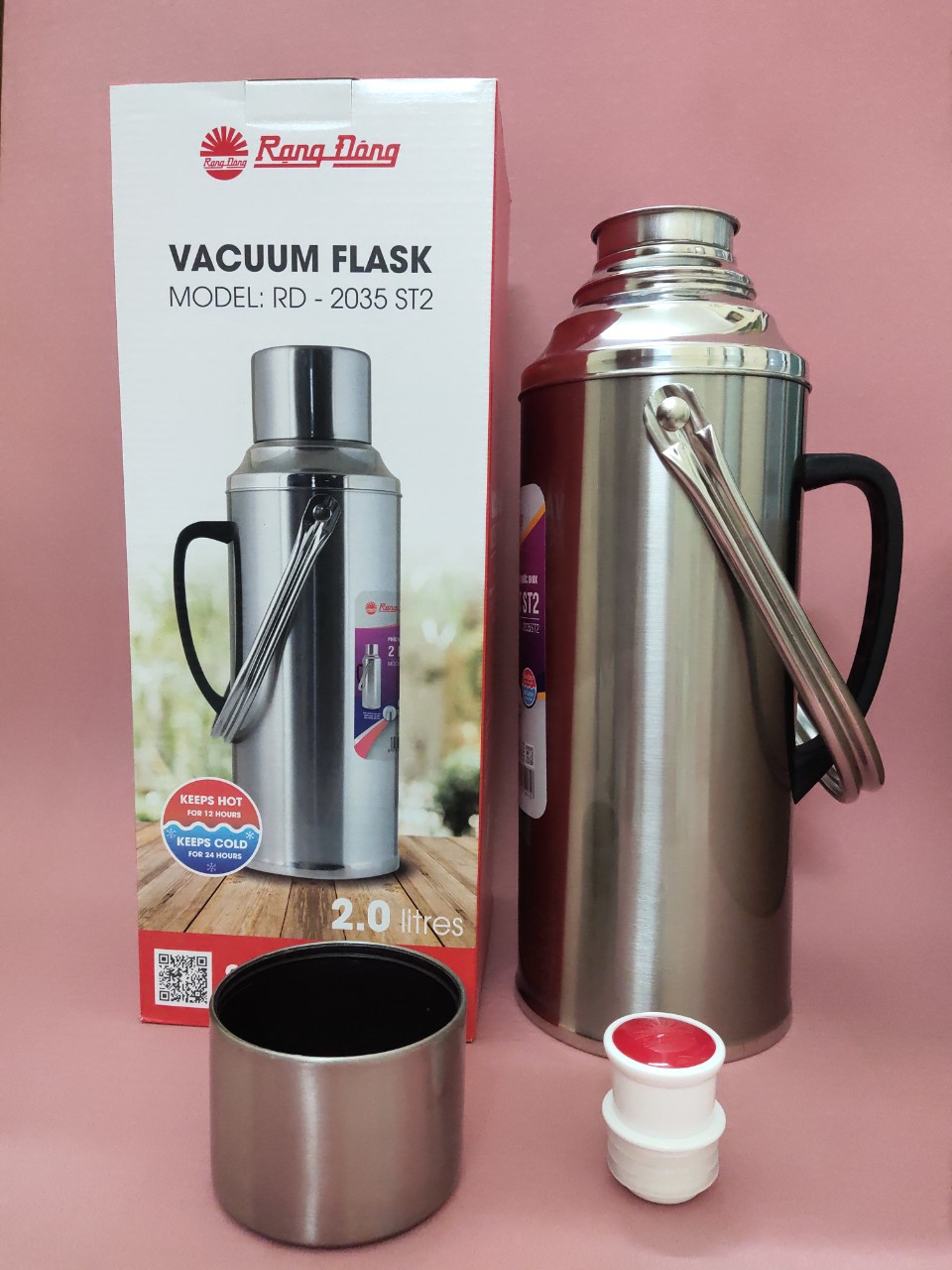 Phích đựng nước nóng Rạng Đông model: RD-2035 ST1 (ST2)- Chính hãng, inox, giữ nhiệt, dung tích 2 lít