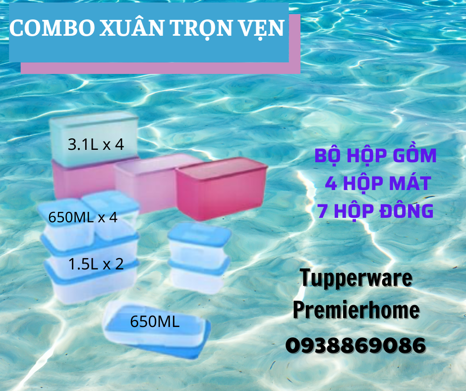 Bộ hộp trữ mát trữ đông Tupperware Combo Xuân Trọn Vẹn