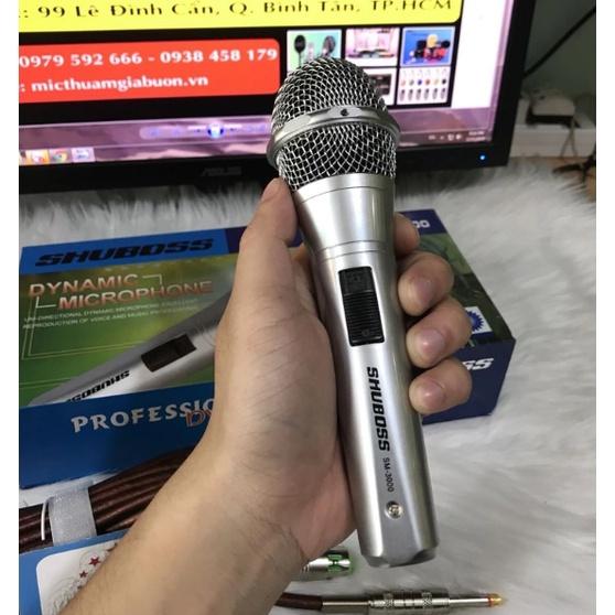 Micro có dây hát karaoke gia đình SHUBOSS SM3000 cao cấp hút âm tốt làm bằng kim loại sáng bóng chắc chắn