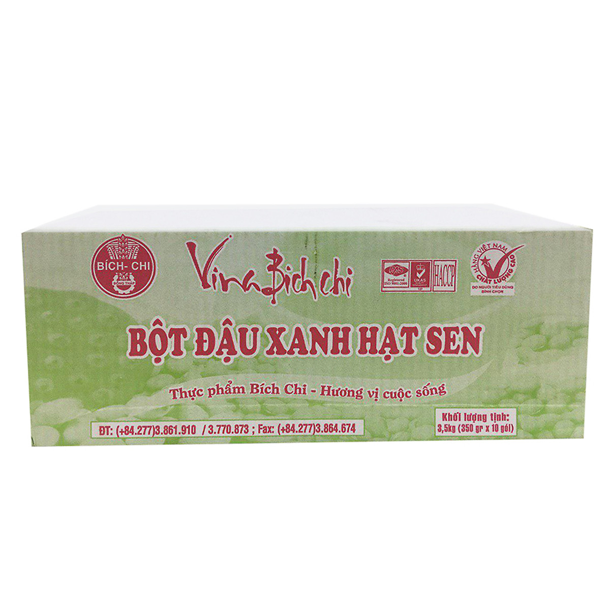 Thùng 10 gói Bột đậu xanh hạt sen không đường