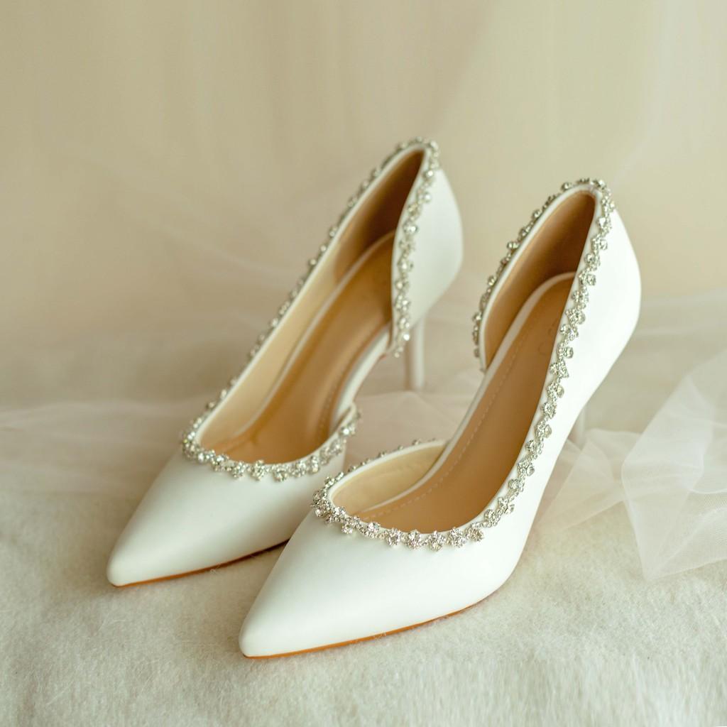 GIAFY CƯỚI - GIÀY CÔ DÂU BEJO H51 XOÀN ĐÁ - WEDDING SHOES