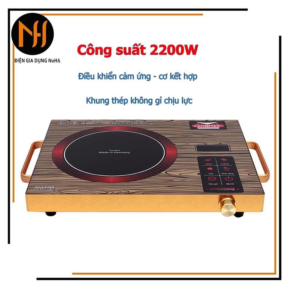 Bếp Điện Hồng Ngoại Ladomax Ha666 Màu giả gỗ, công suất 2200w, không kén nồi chảo-Hàng chính hãng