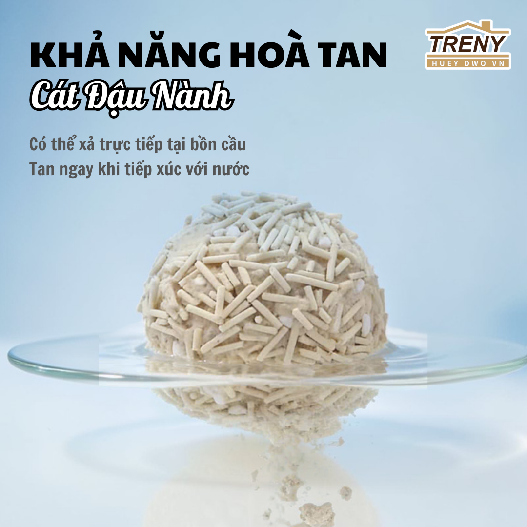 CÁT VỆ SINH CHO MÈO - cát đậu nành vệ sinh cho mèo, không bụi, không mùi - 2.5kg