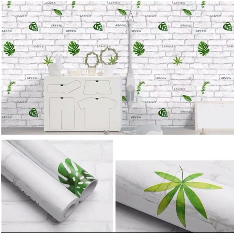 Bộ Sưu Tập 1 Mét Dài Decal Giấy Dán Tường Các Mẫu GẠCH Khổ 45cm Có Keo Sẵn