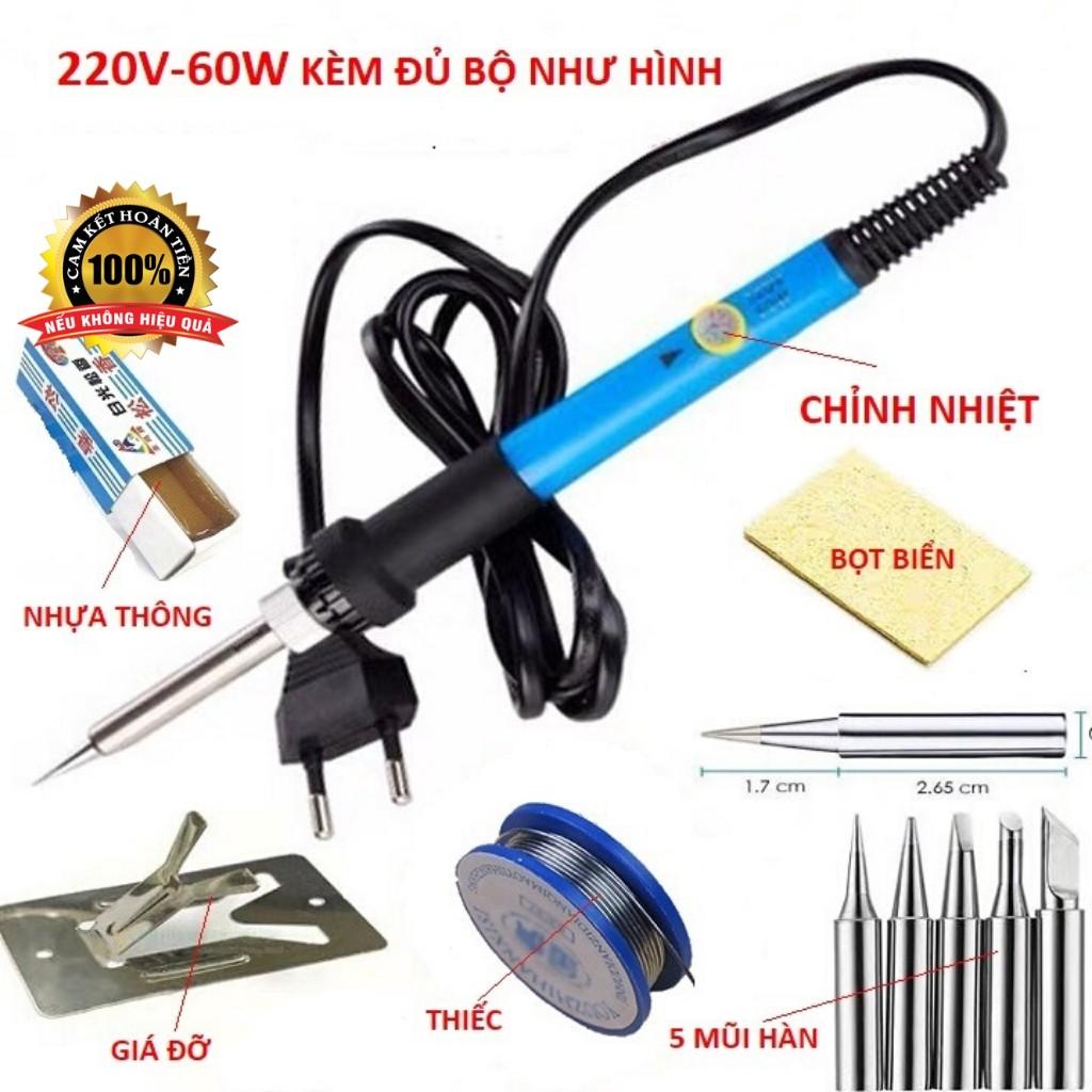 Máy hàn thiếc , hàn chì 60w có điều chỉnh nhiệt độ và tặng theo nhiều phụ kiện