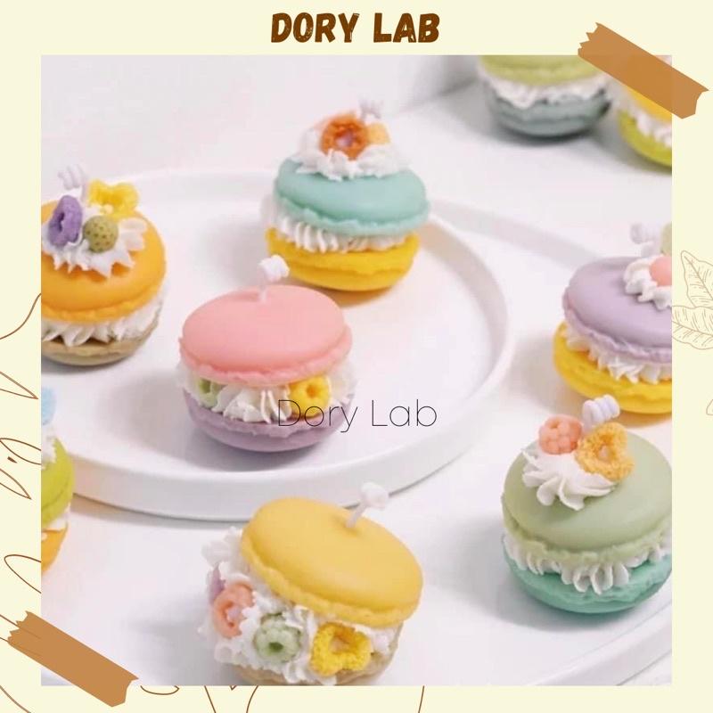 Nến Thơm Bánh Macaron 2 Màu Mix Topping Handmade, Phụ Kiện Trang Trí - Dory Lab
