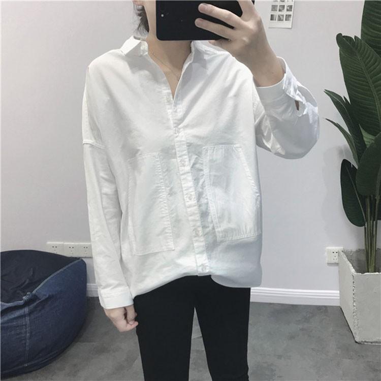 Áo sơ mi nữ dáng dài chất thô đũi 2 túi ốp sườn, thời trang phong cách trẻ