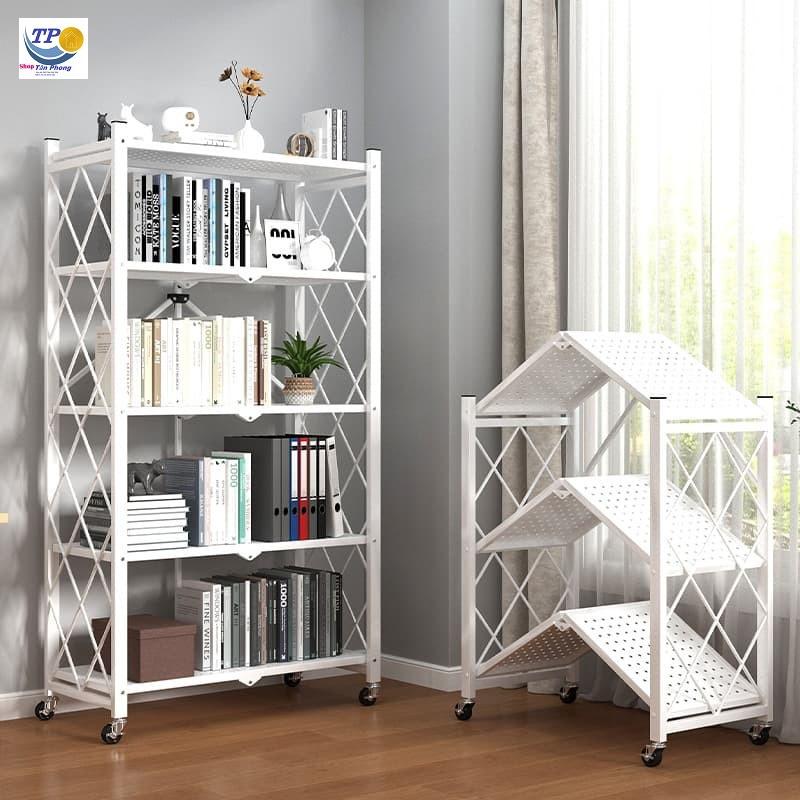 Kệ Để Đồ Đa Năng Kệ Gấp Gọn 3/4/5 tầng cho nhà bếp, phòng ăn, phòng tắm