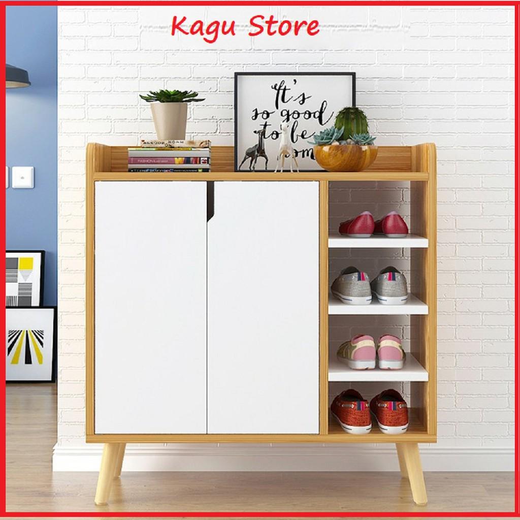 Kệ giày , tủ giày dép gỗ MDF 2 cánh 4 ngăn cao cấp 82x30x87cm - ND0141