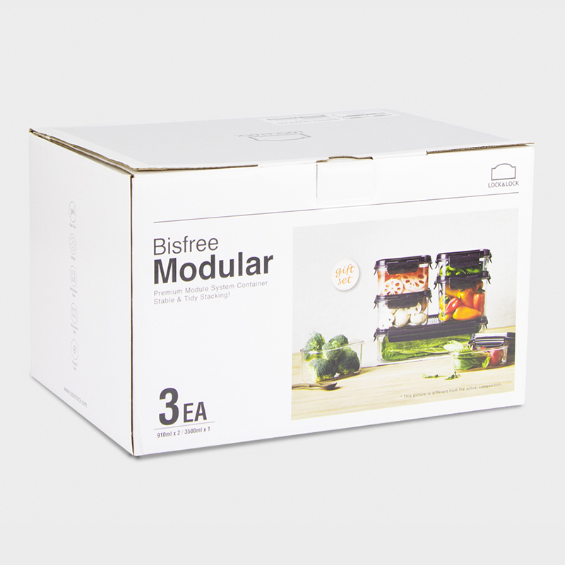 BỘ 3 HỘP BẢO QUẢN THỰC PHẨM LOCK&LOCK BISFREE MODULAR LBF404S3