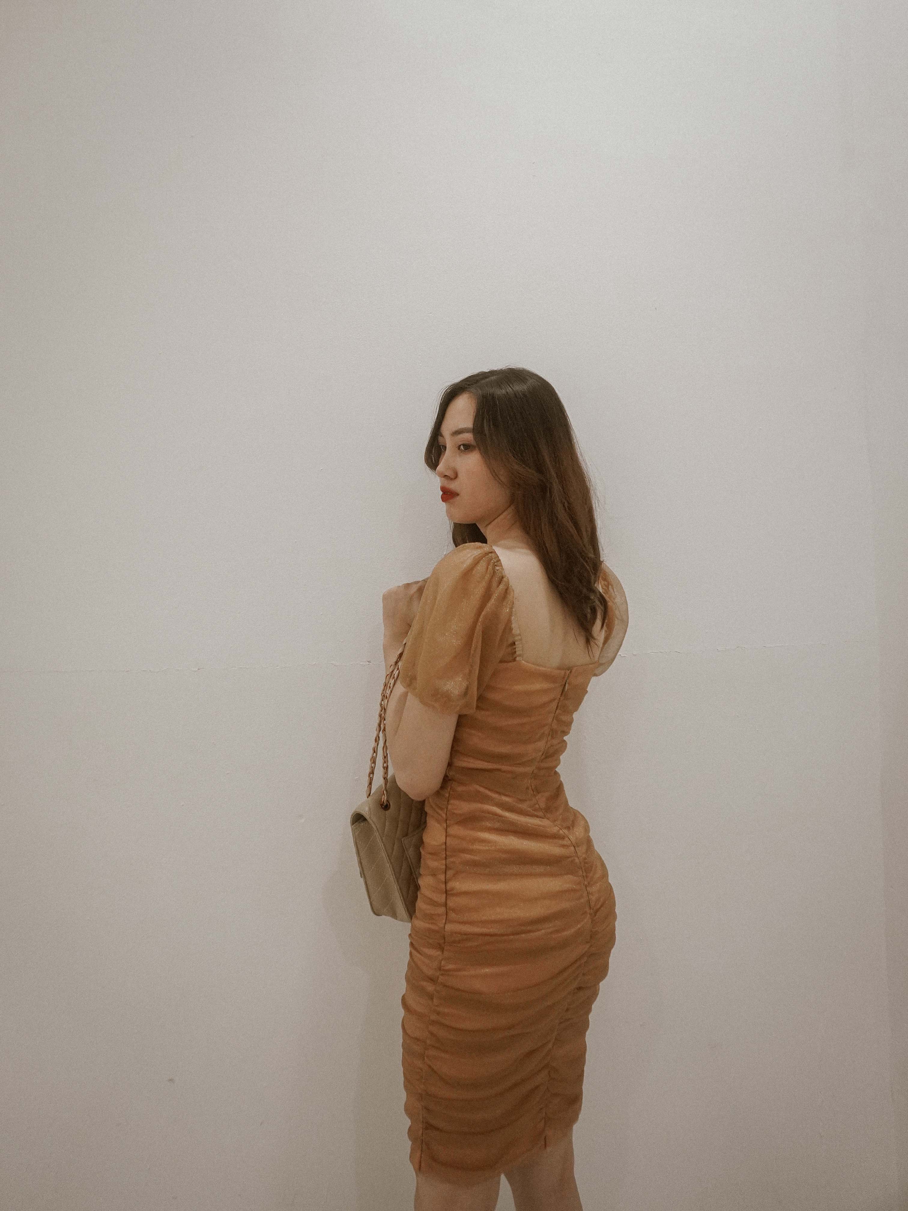 Đầm body nhún thân thiết kế Nudy dress - đầm body dự tiệc hàng thiết kế