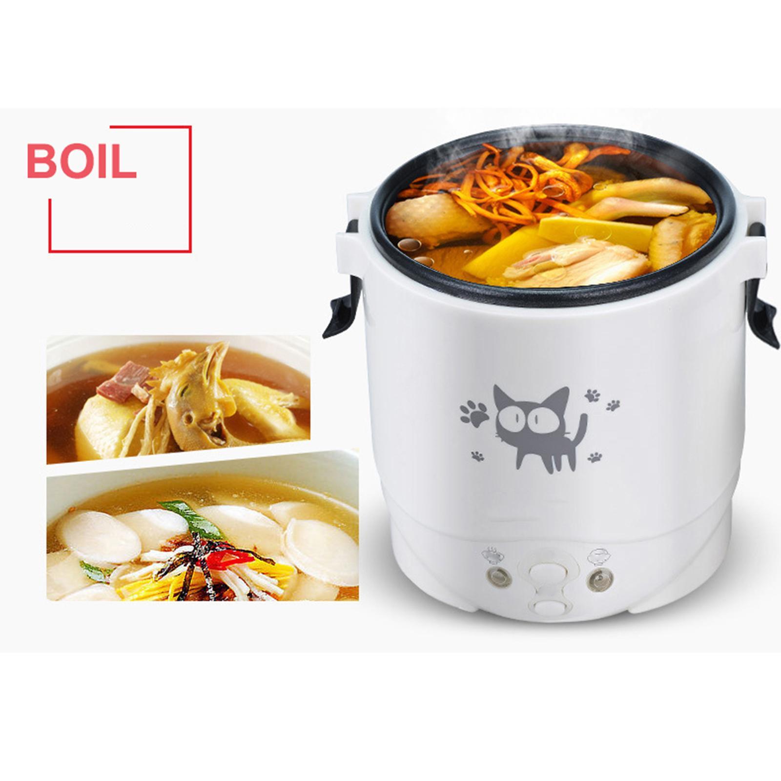 Small 1L Electric Rice Cooker Porridge Multifunction for Travel Car