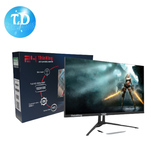 Màn hình Phẳng Tràn viền Gaming 24inch VSP V2408S [ĐEN] (23.8&quot; VA FHD 75Hz, HDMI+VGA) - Hàng chính hãng TECH VISION phân phối