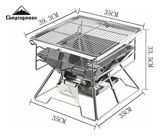 Bếp nướng gấp gọn Campingmoon MT-02 phù hợp du lịch dã ngoại, cắm trại, team từ 4-6 người