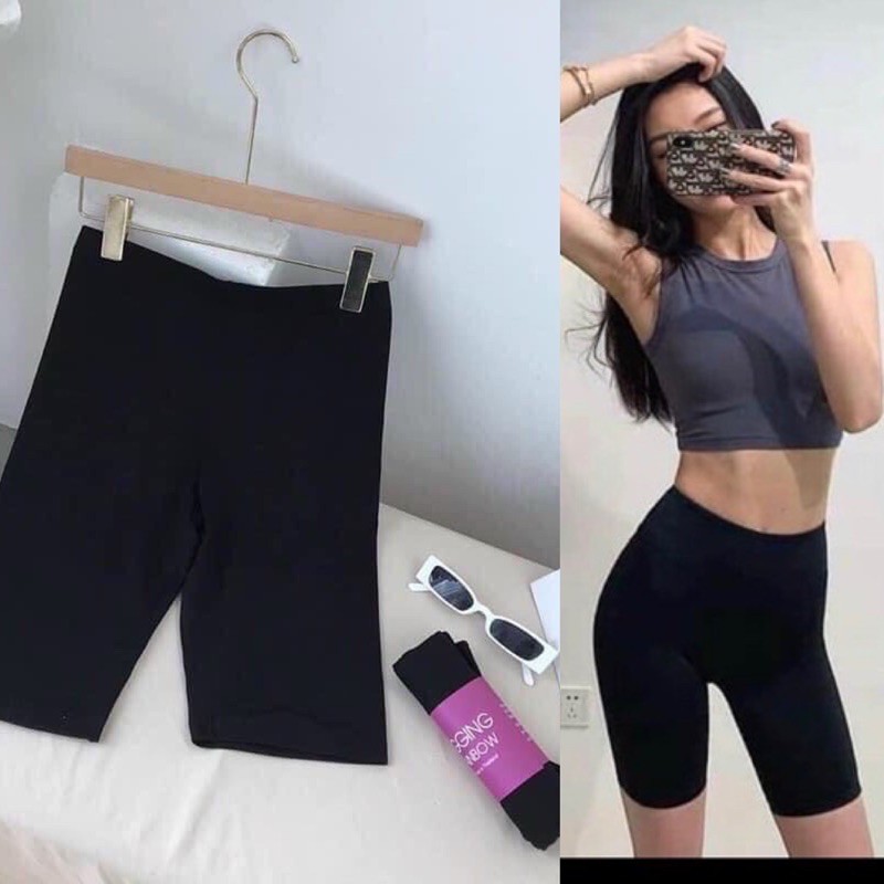 Quần legging lửng,Quần legging ngố đùi cạp chun mịn