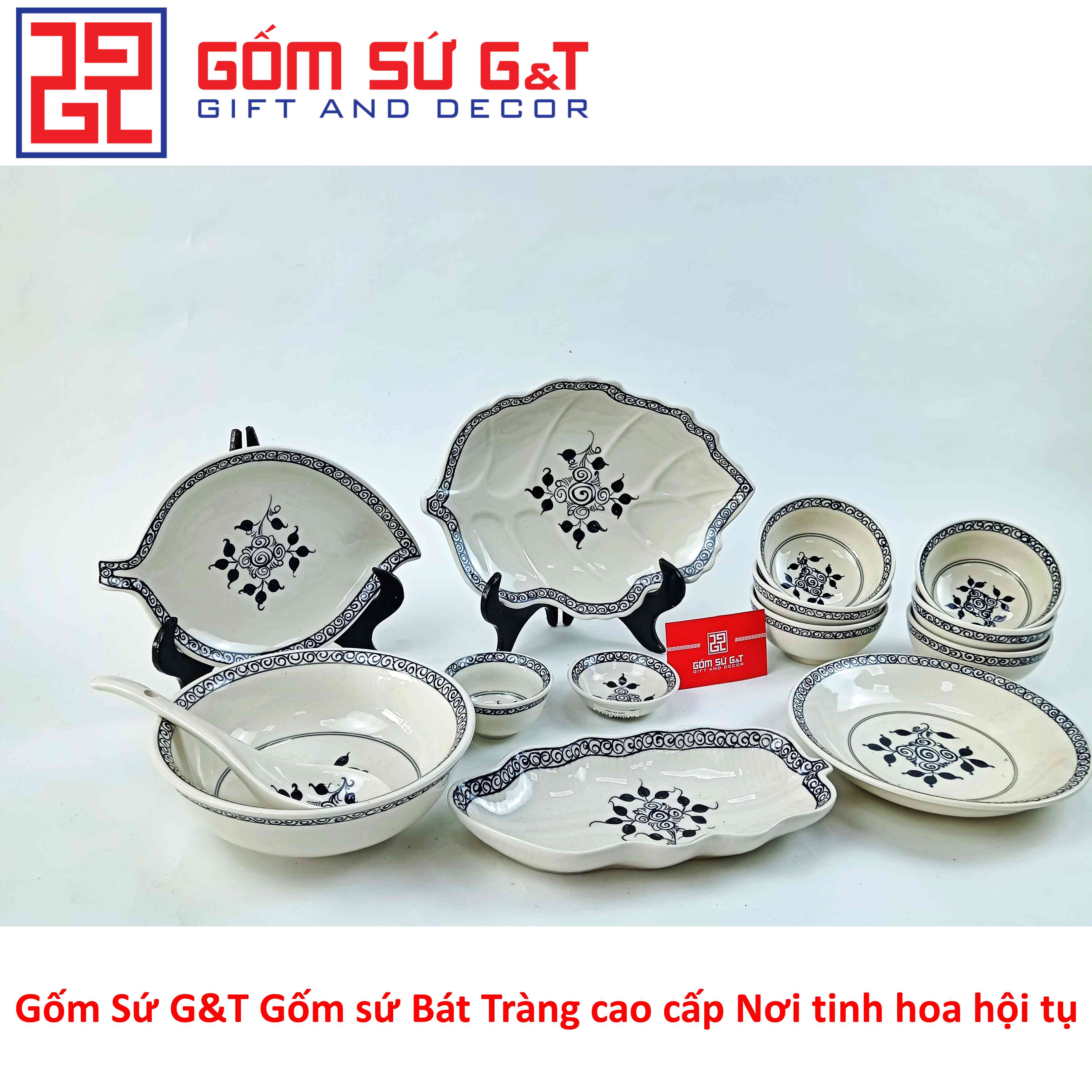 Bộ đồ ăn 6 người vẽ hoa móc Gốm Sứ G&amp;T
