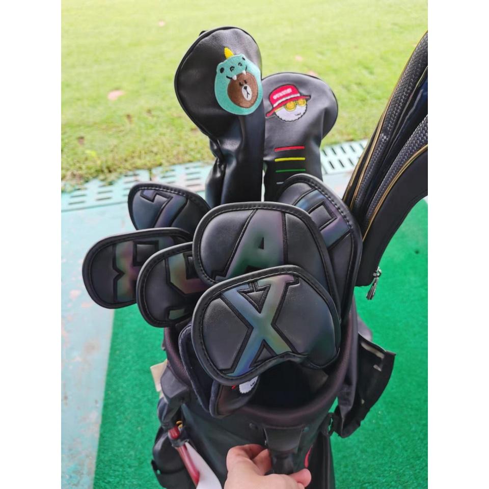 Bọc đầu gậy golf cover gậy sắt bằng da PU bền đẹp chống trầy xước bụi bẩn 10 chiếc BD027