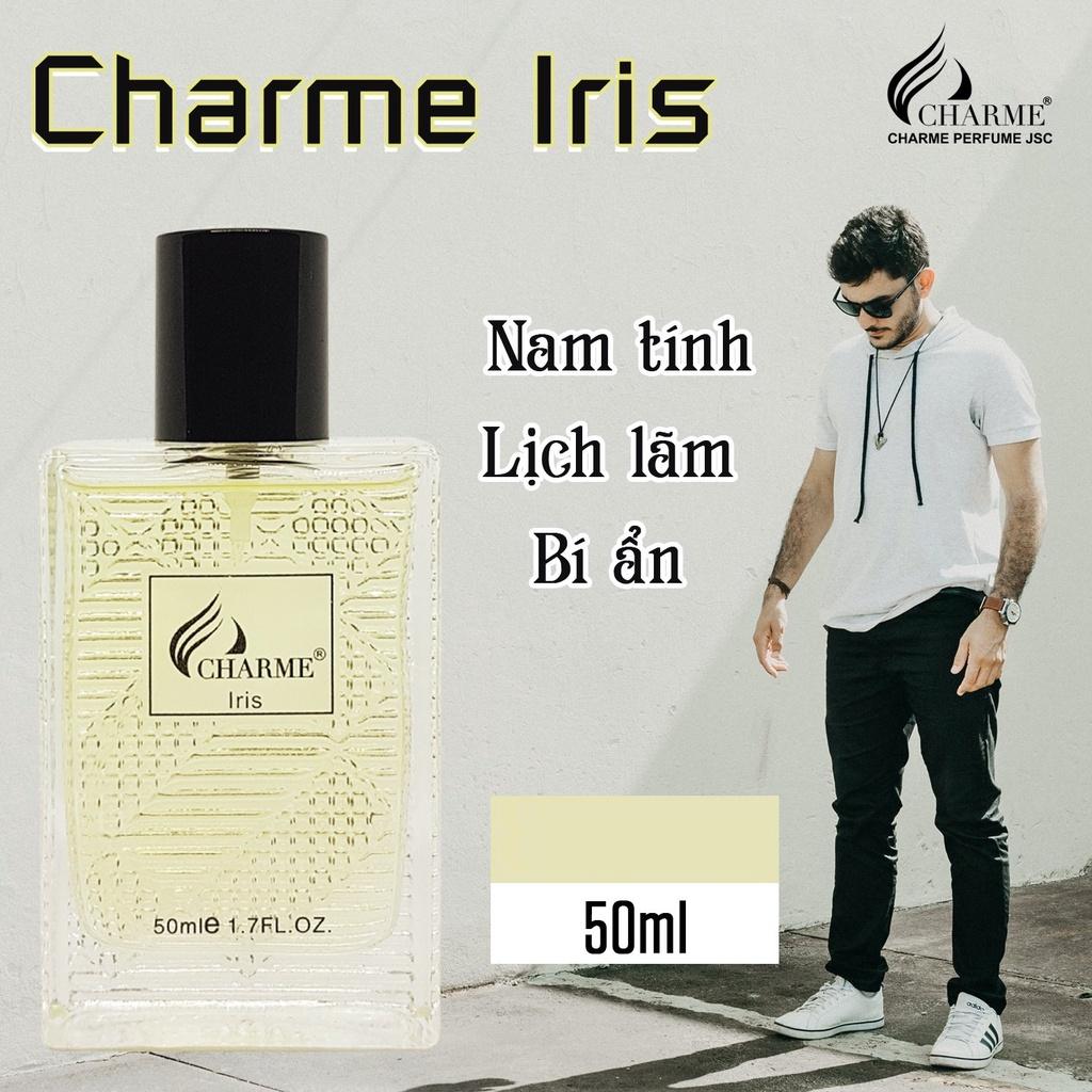 Nước hoa nam quyến rũ, Charme Iris, thơm lâu, sành điệu cá tính, lưu hương cả ngày, 50ml