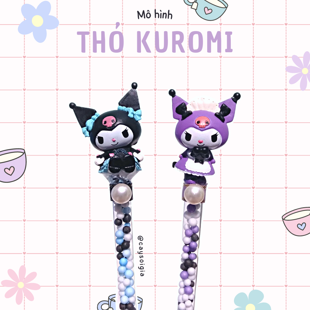 S107 - Bút dao rọc giấy thỏ Kuromi và Melody tiệc trà chiều dễ thương unbox đơn hàng, cắt sticker băng dán washi tape - Cây Sồi Già