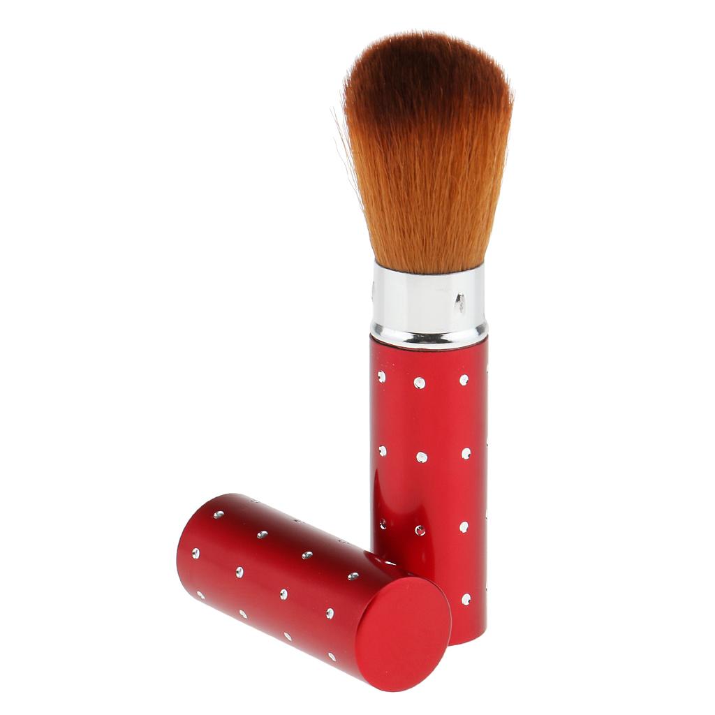2 Pcs Retractable Cosmetic Face Powder Blush Contour Foundation Brush Tool Travel