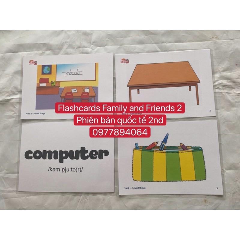 Flashcards Famly and Friends 2- 2nd -156 thẻ in 2 mặt ép plastics