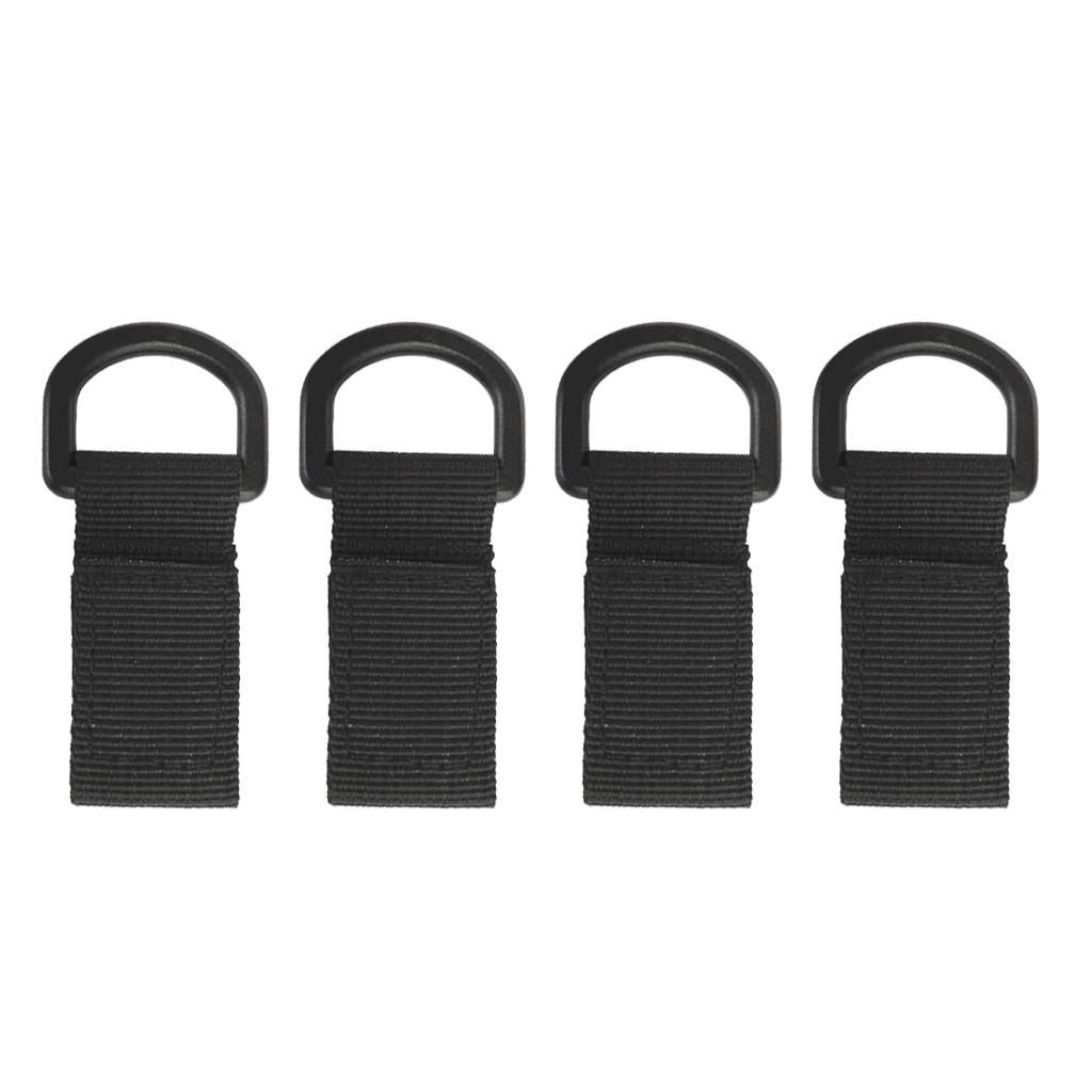 4 Pieces Nylon Molle Hanging Belt Carabiner Hook Webbing Buckle Strap Clip Backpack
