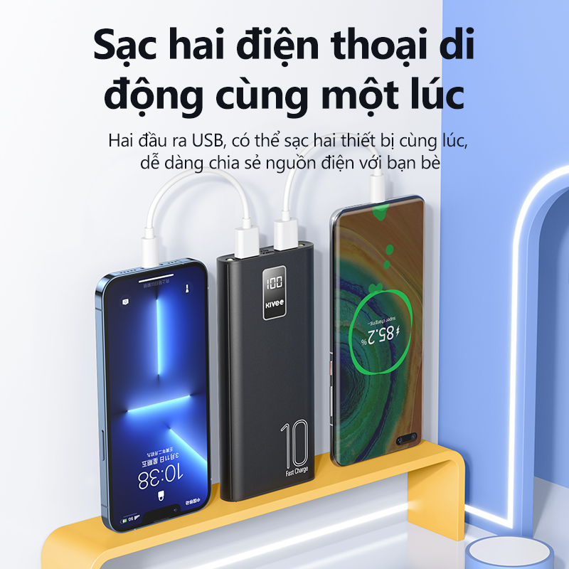 Sạc dự phòng 10000mAh BASIKE 10W Với đèn Pin Cho iP Huawei Samsung OPPO - Hàng chính hãng