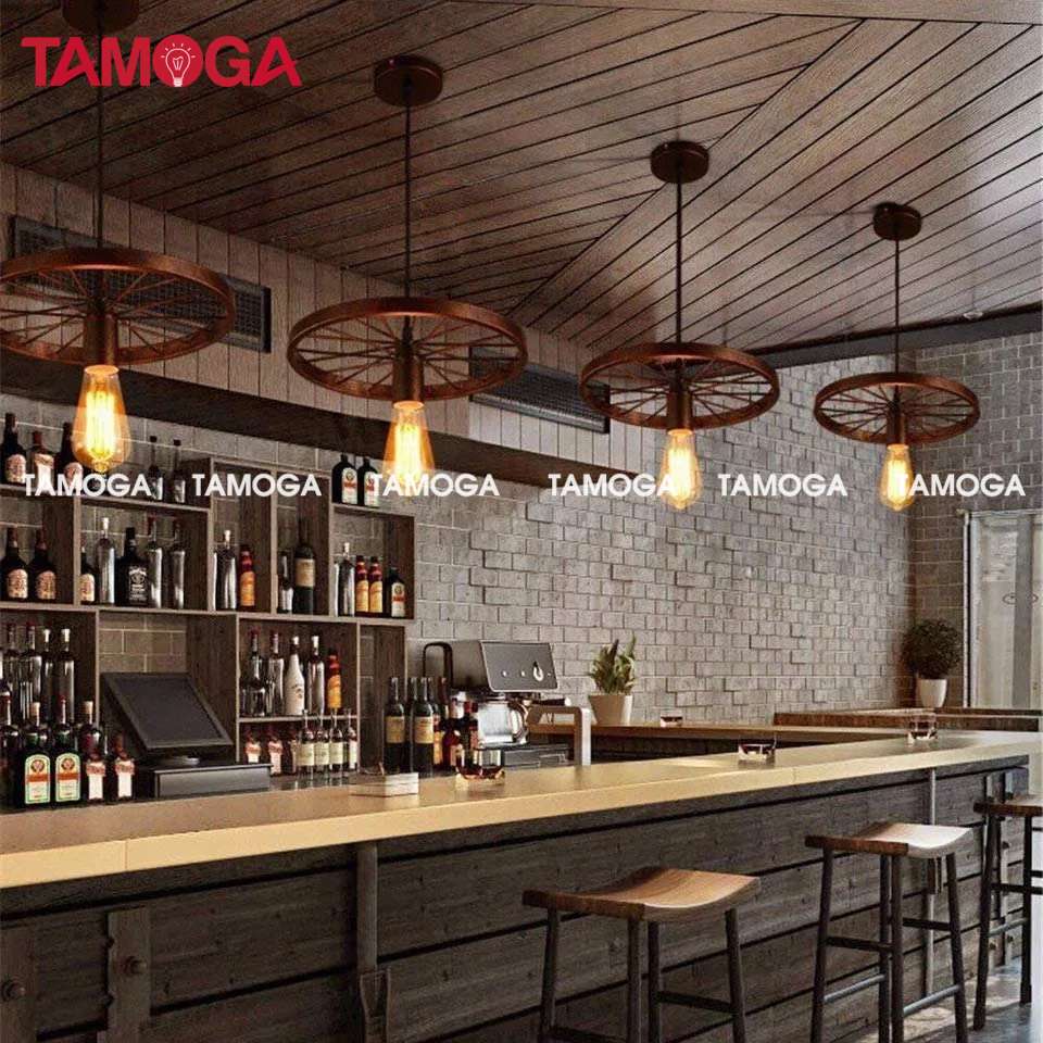 Bộ 06 đèn trang trí bánh xe, đèn thả TAMOGA AXLIC 7089/6 + Kèm bóng Edison