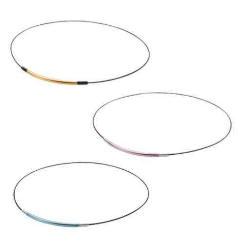 Vòng cổ Phiten Rakuwa wire extreme round TG829051/TG829053/TG829251 - Đen/Vàng