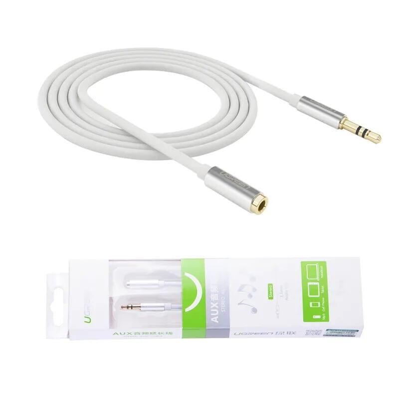 Ugreen UG40676AV118TK 0.5M màu Trắng Cáp âm thanh 3.5mm nối dài đầu nhôm - HÀNG CHÍNH HÃNG