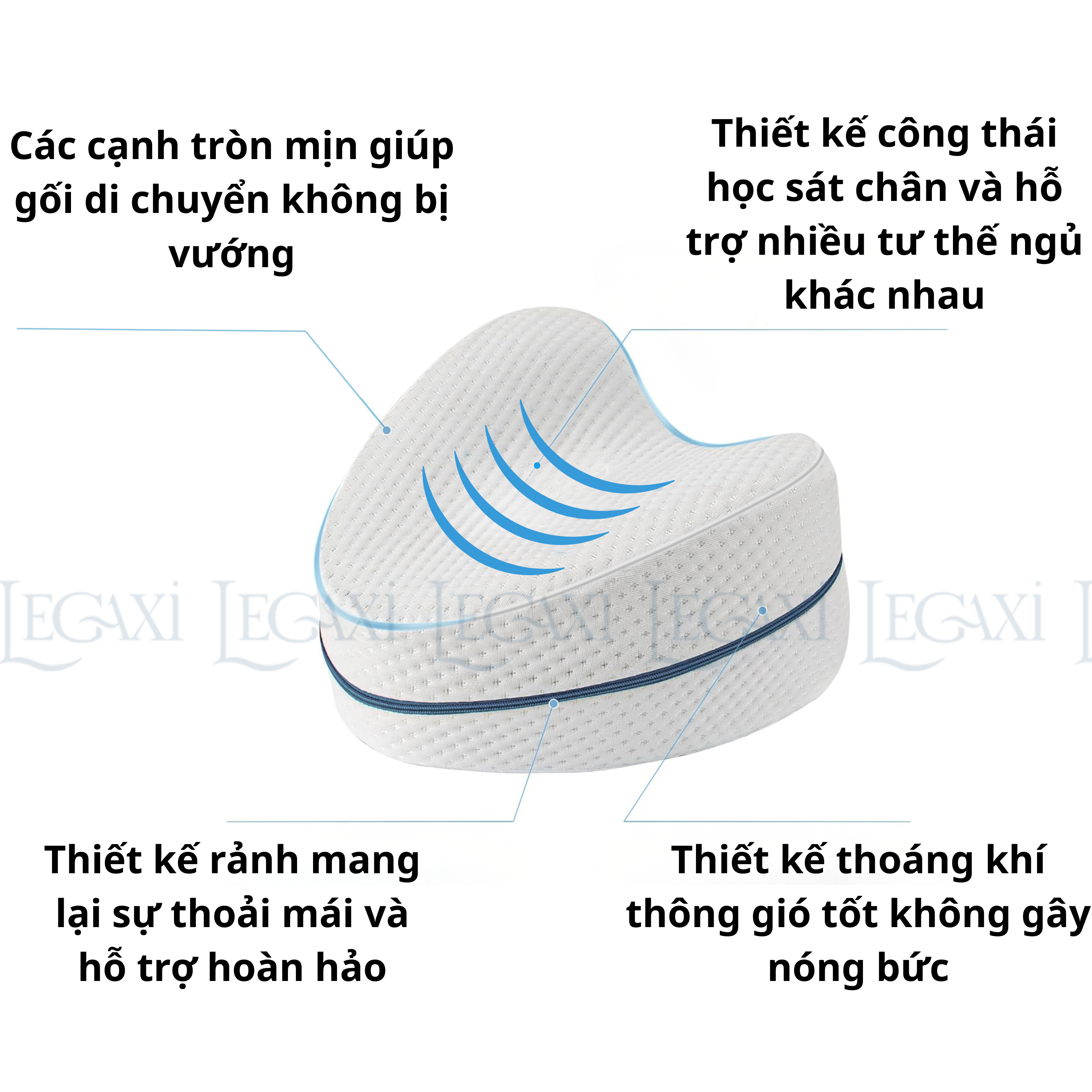 Gối Gác Chân LEGAXI Bằng Cao Su Non Thiết Kế Công Thái học Chống Đau Mỏi Chân Đau Lưng Giúp Ngủ Ngon