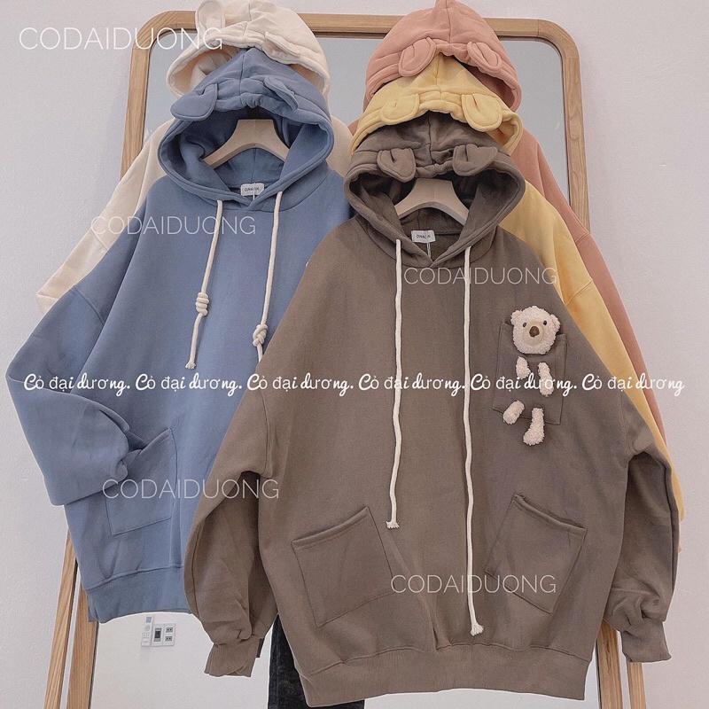 áo nỉ hoodie gấu bông