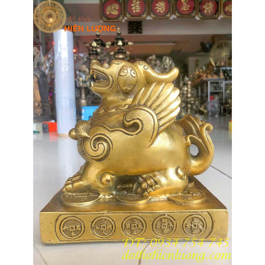 Tỳ Hưu Ngồi Bệ Bằng Đồng Để Két Cỡ To