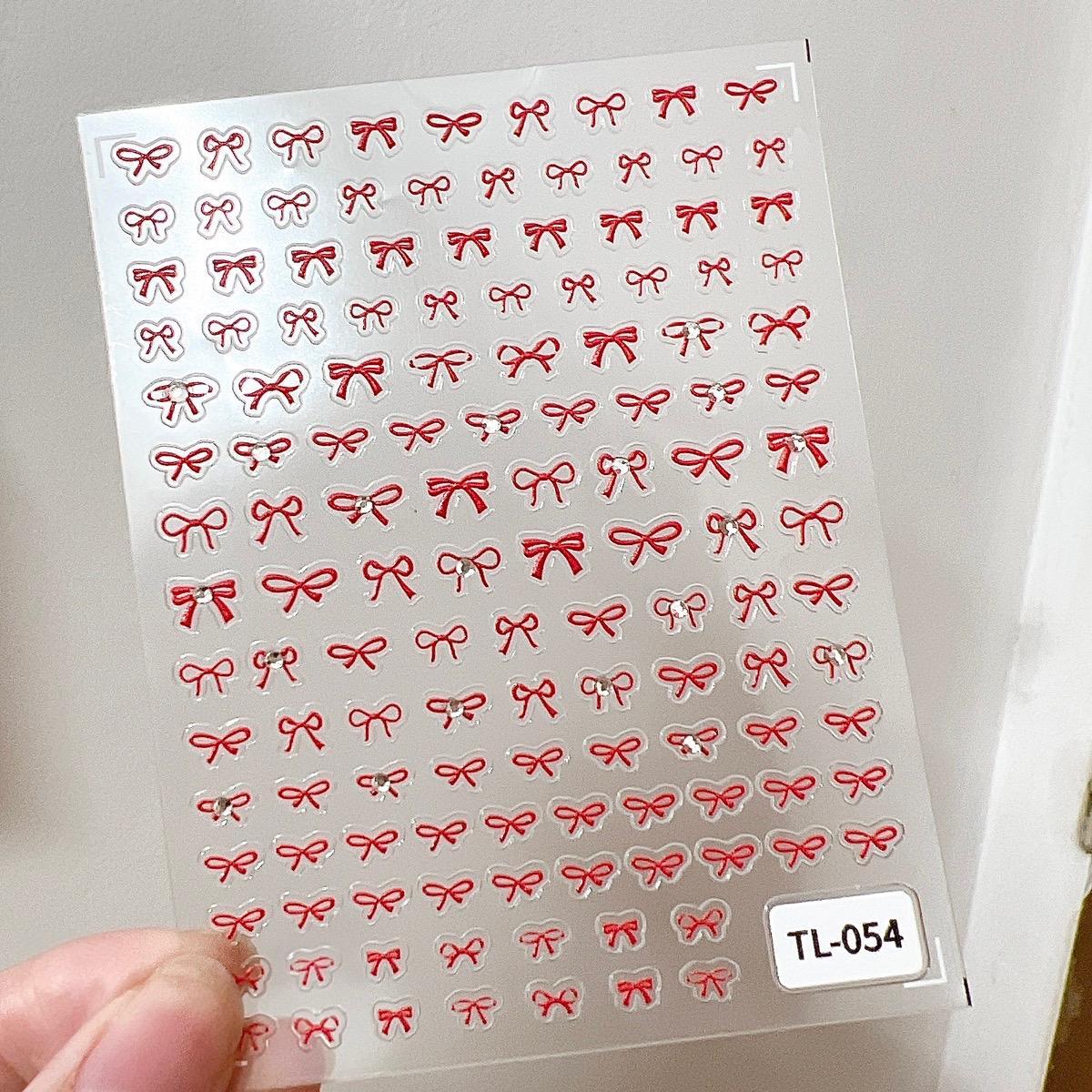 Sticker 5D Lụa Nổi Hình 300 Nơ Đỏ Đính Đá Khảm Đá TL054 Trang Trí Móng Tay Chân Làm Nail Siêu Tiện Lợi Dịp Lễ Tết Women Nữ
