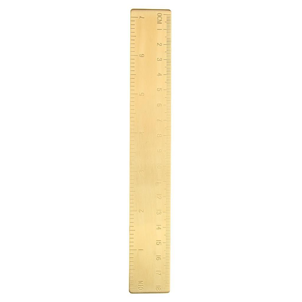 2xMini Brass Math Geometry Ruler Jewelry Measuring Tool Straight Ruler