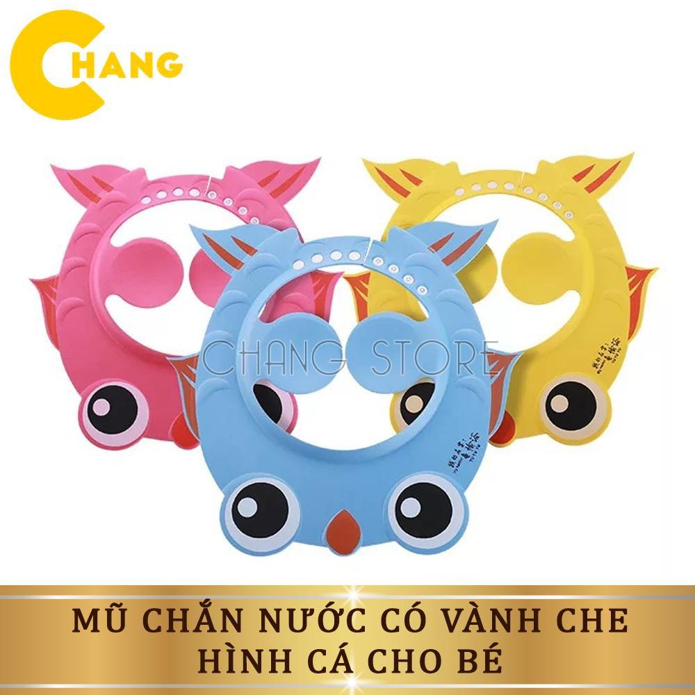 Mũ Chắn Nước Có Vành Che Tai Cho Bé Hình Cá Siêu Xinh