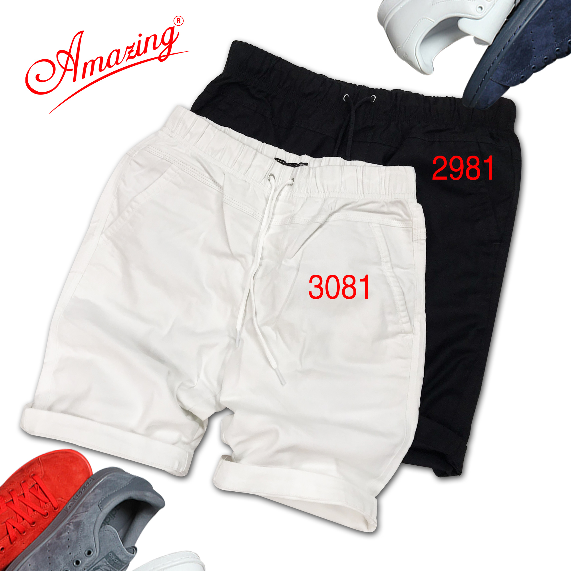 Big size, short kaki lưng thun unisex, quần sọt nam thương hiêu Amazing, phong cách thể thao