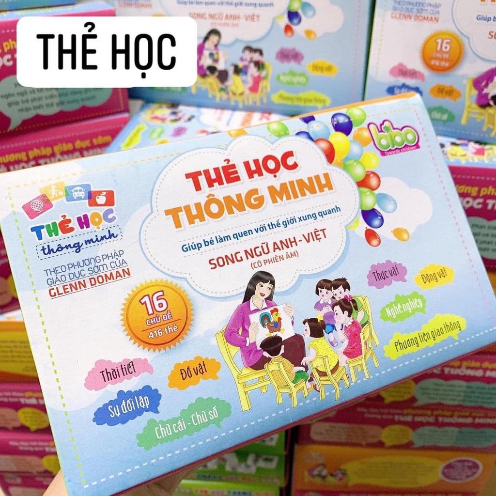 Bộ thẻ học thông minh FLASHCARDS 16 chủ đề 416 thẻ song ngữ Anh Việt cho bé