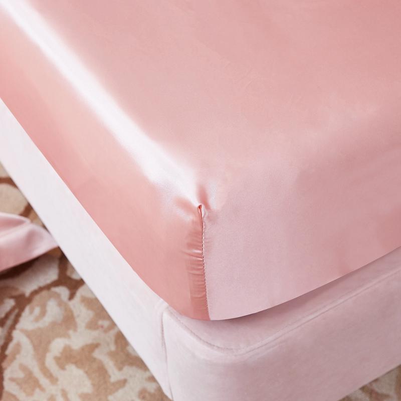 Cao Cấp Lụa Satin Trang Bị Bedsheet Áo Gối Màu Trơn Thun Bọc Nệm Nhà Chăn Ga Giường Matress Bao